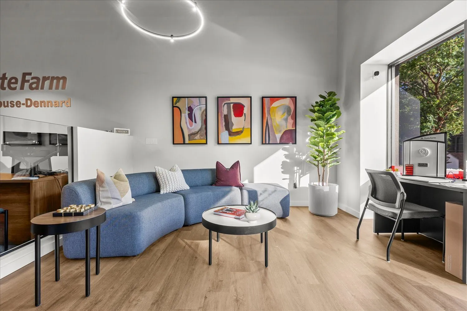 Open-plan living and kitchen interior