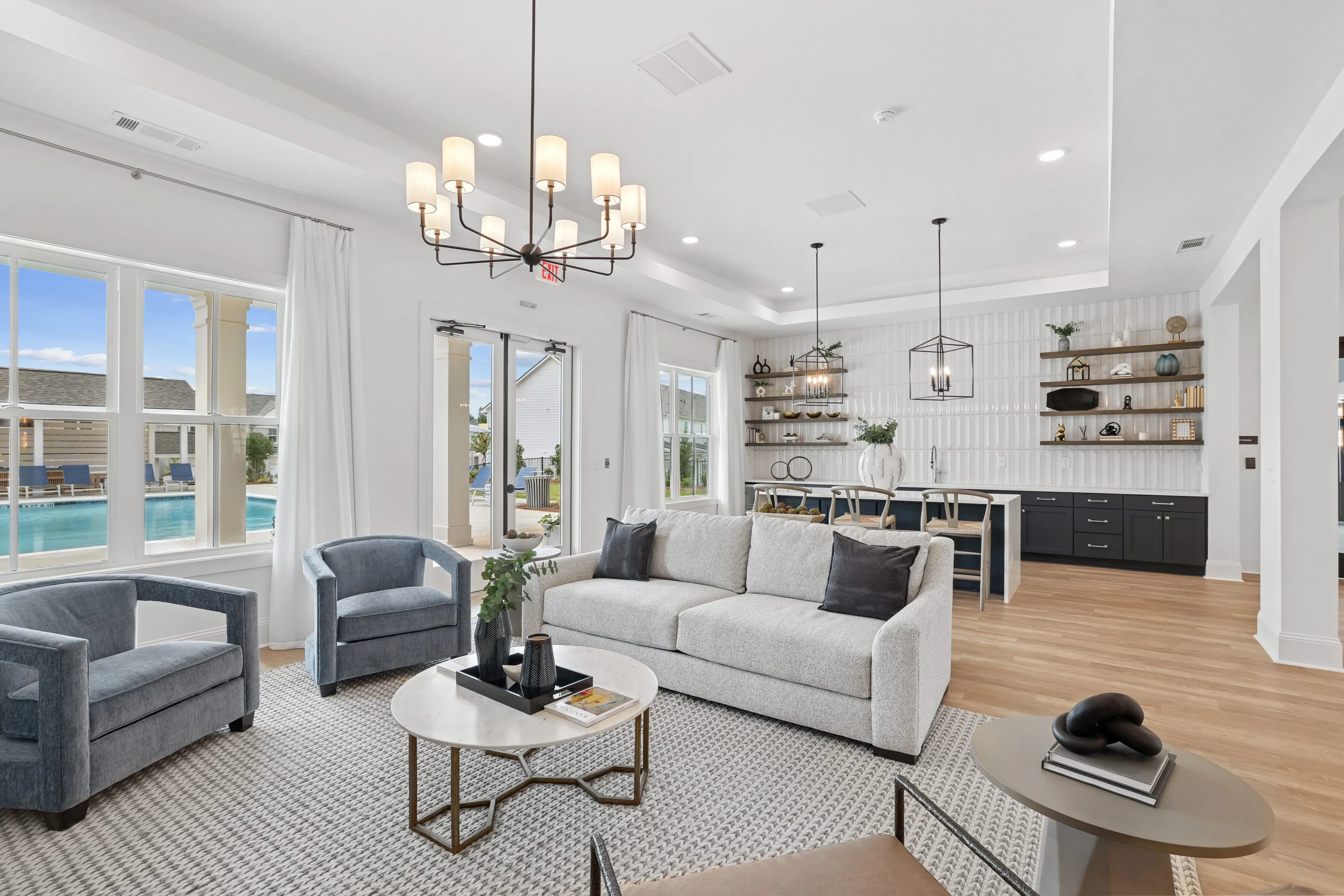 Open-plan living and kitchen interior
