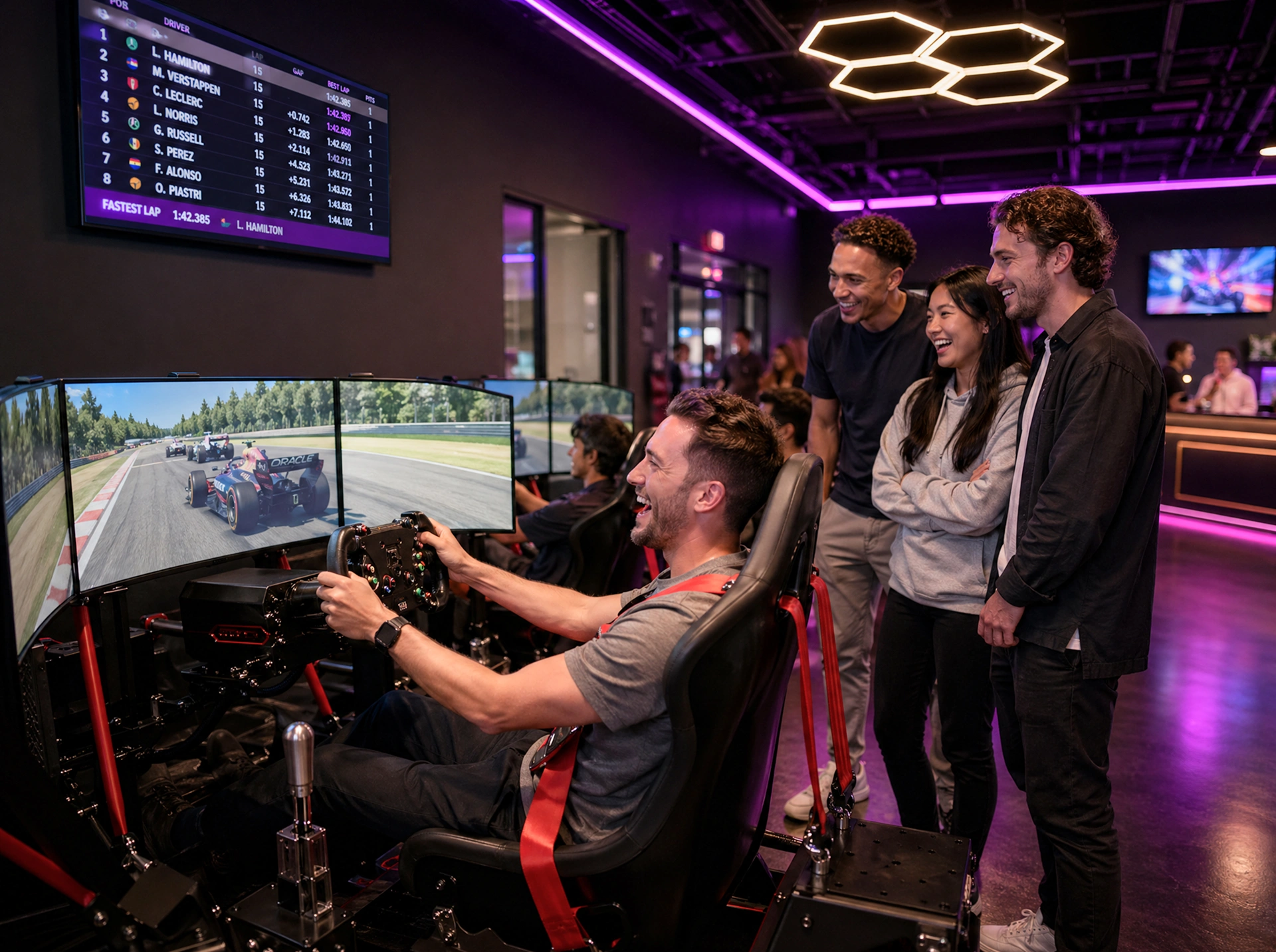 6-DOF motion racing simulator at Grid City VR