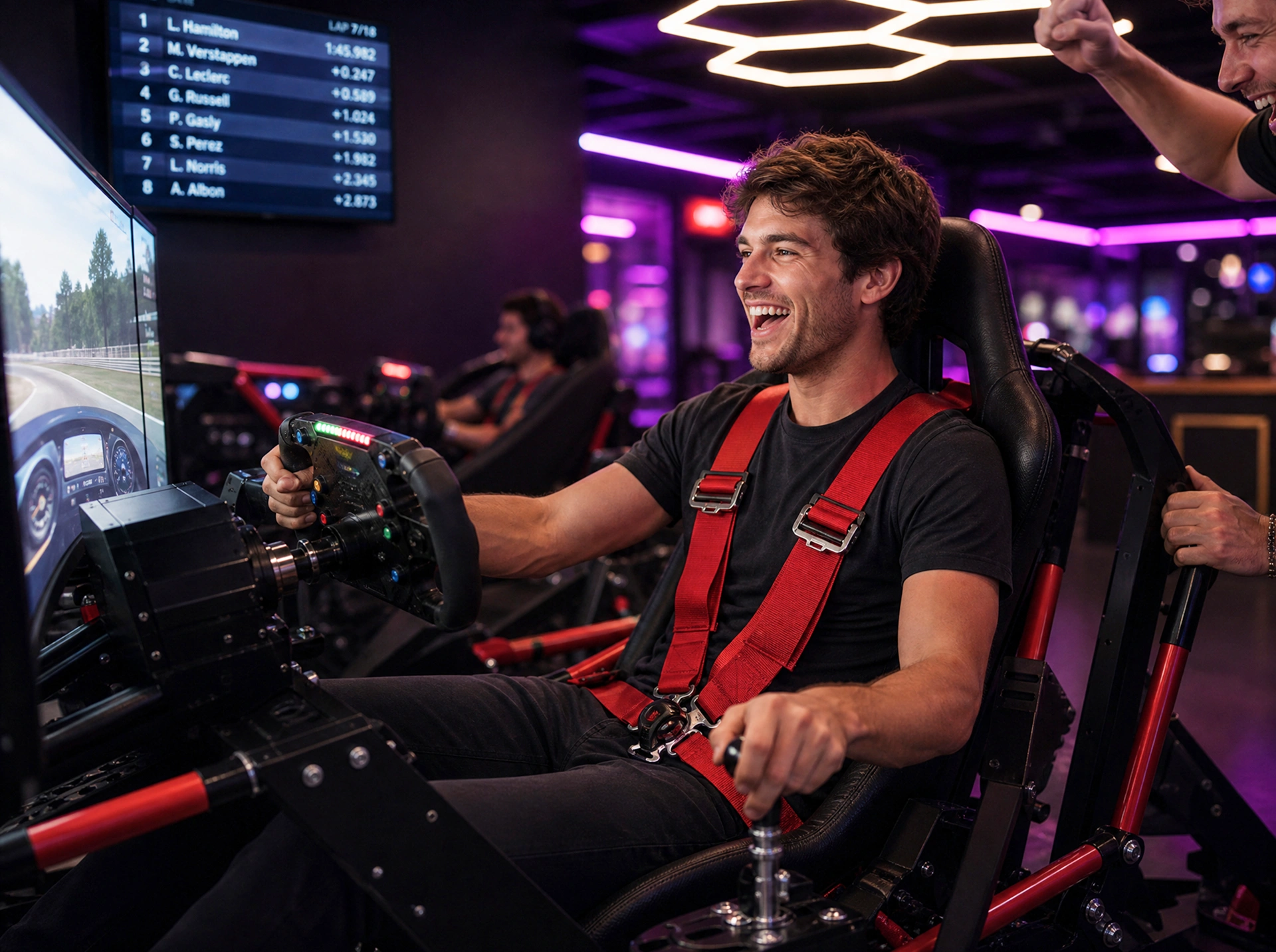 6-DOF motion racing simulator at Grid City VR