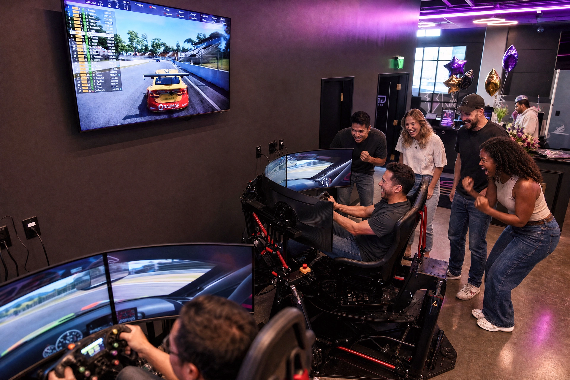 Pro sim racing motion cockpits at Grid City VR in Westminster
