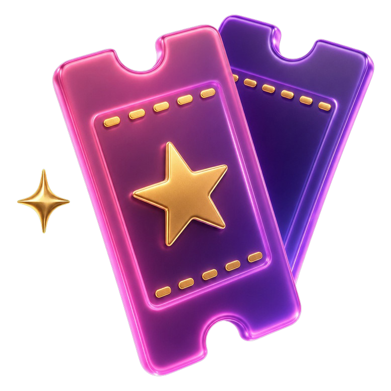 Frosted glass 3D drink tickets illustration