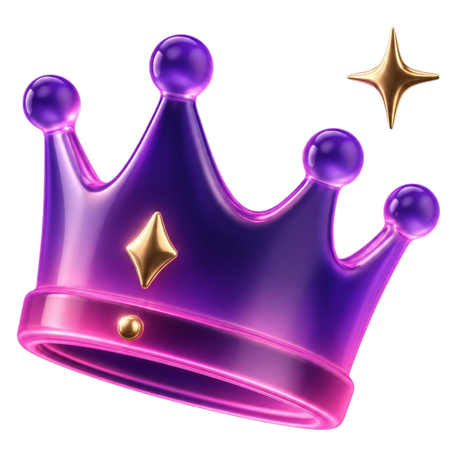 Frosted glass 3D party crown illustration