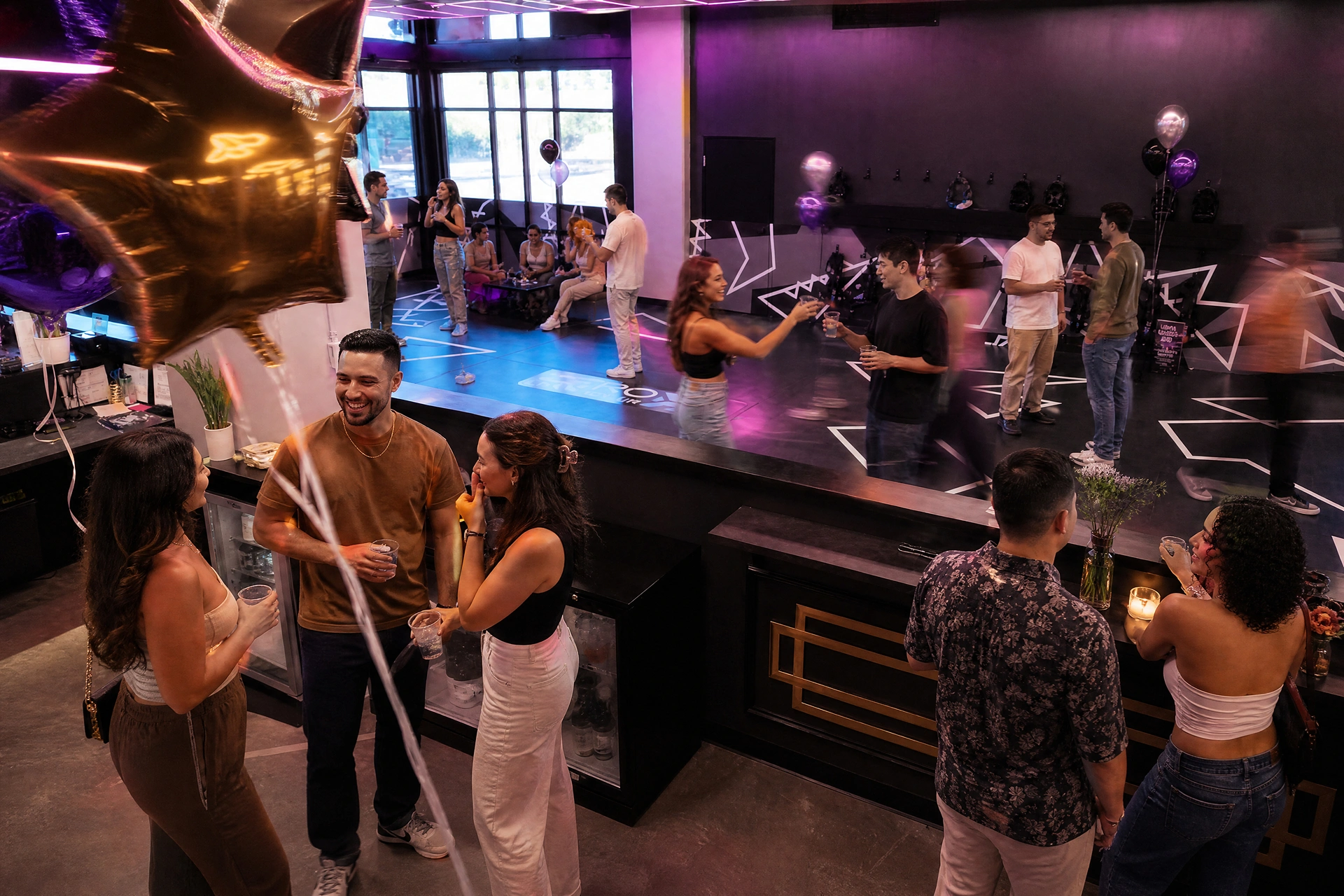 Private venue takeover event filling the floor at Grid City VR in Westminster, Colorado