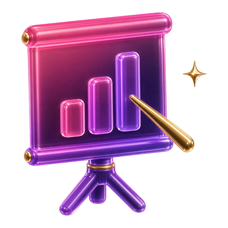Frosted glass 3D presentation chart illustration