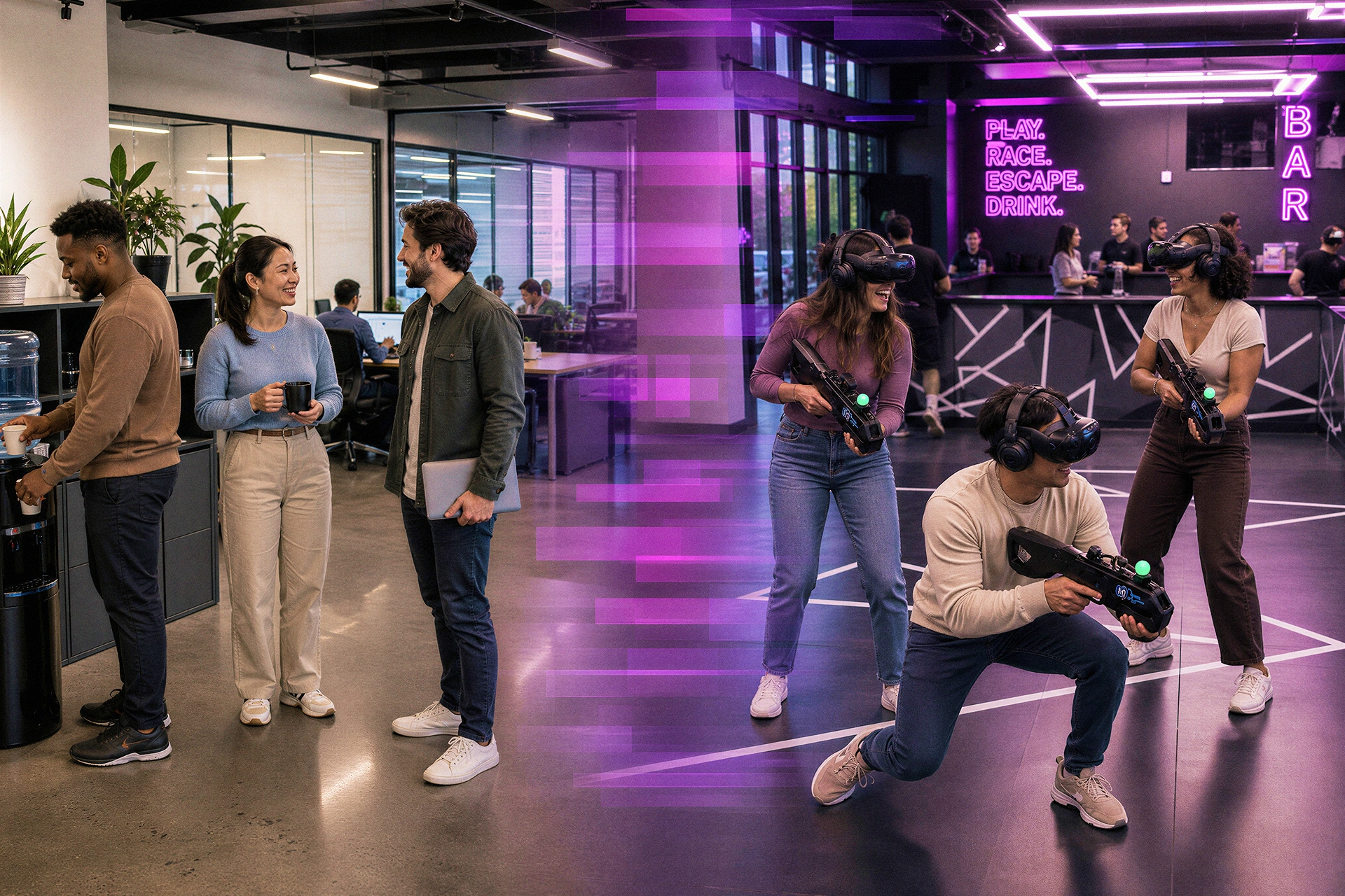 Corporate team building at Grid City VR