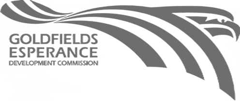 A logo of Goldfields Esperance Development Commission.