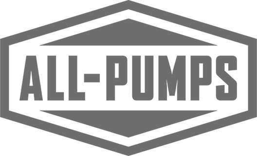A black and white logo of All-Pumps.