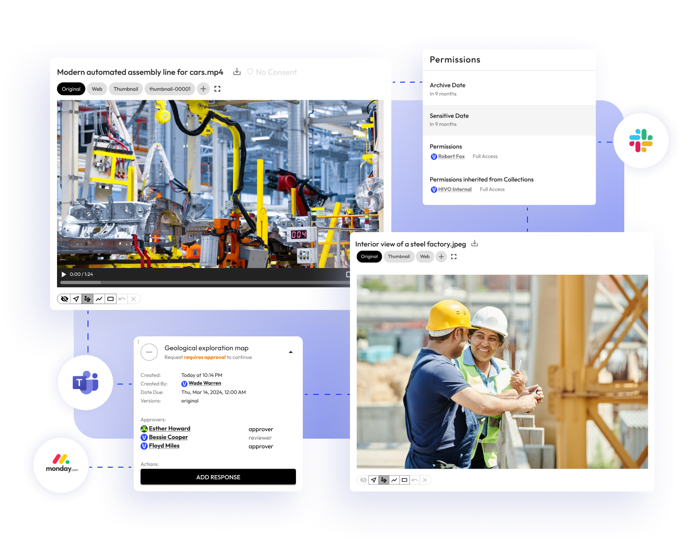 An overlayed picture of modern automated aasembly line for cars and steel view factory on webpage.