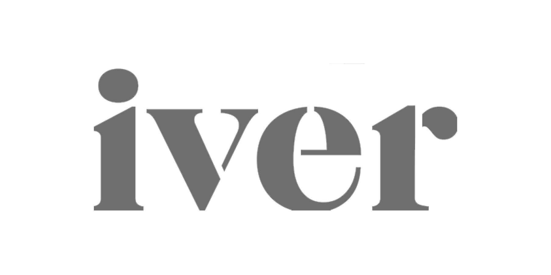 A black and white logo of Iver.