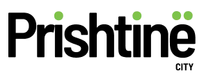 Simplified map of Prishtina showing main roads, city center, and neighborhood clusters.
