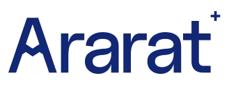 Ararat brand name text in blue with a plus sign at the upper right