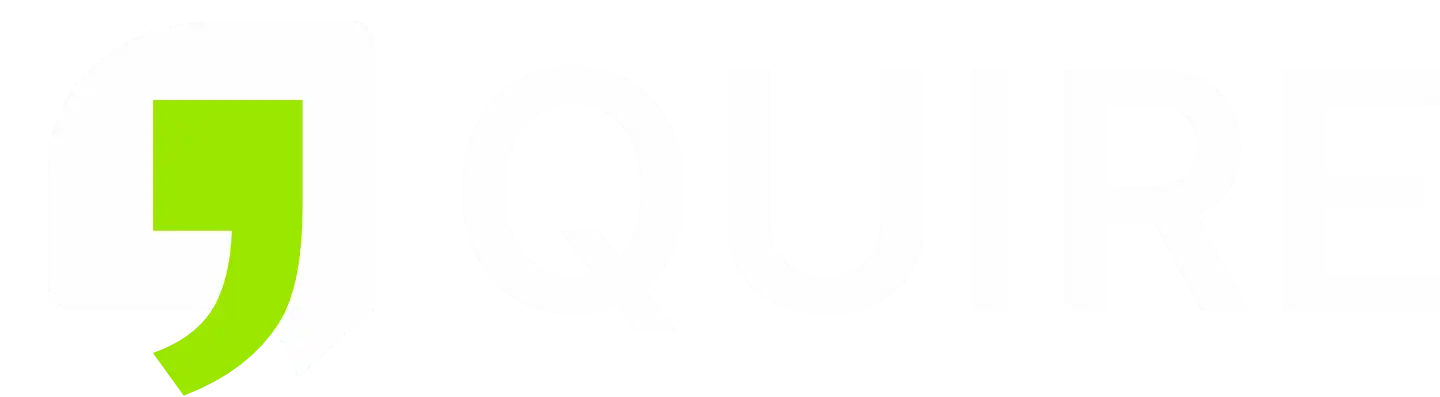 Bright green stylized comma or quotation mark on a white background.
