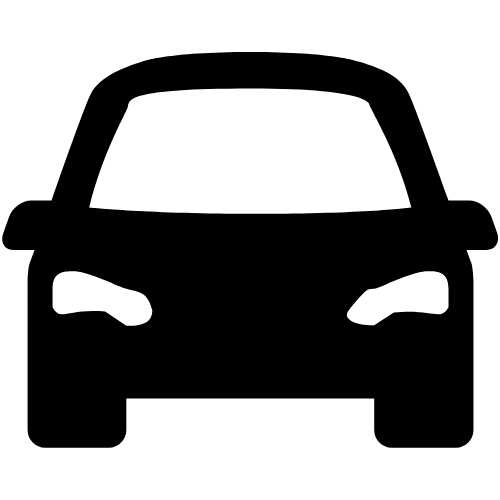 Line icon of a showerhead spraying water in a bathroom.