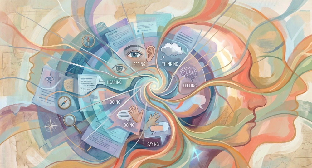 Research and empathy mapping abstract image