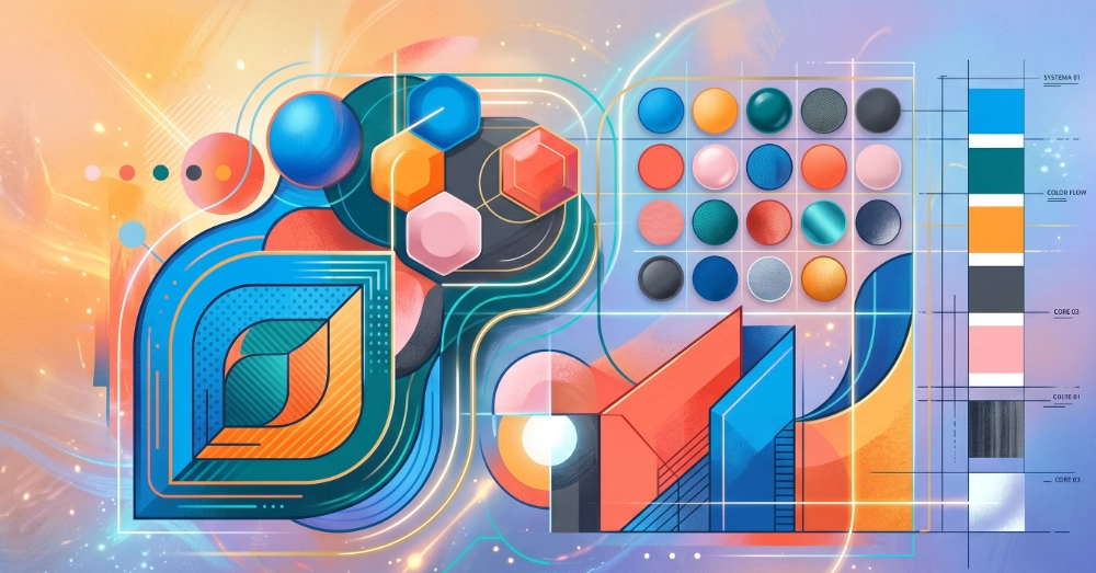 Brand system and colour abstract image