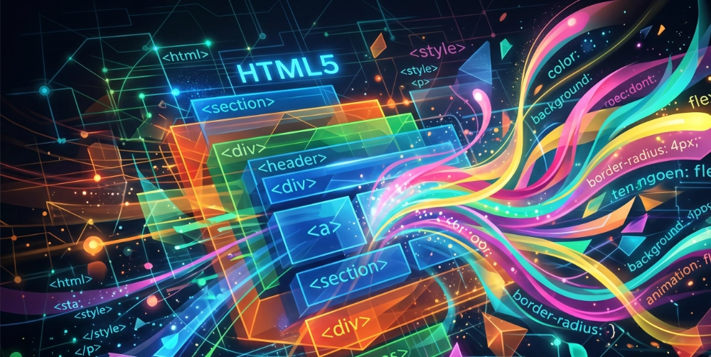 HTML5 and CSS abstract image