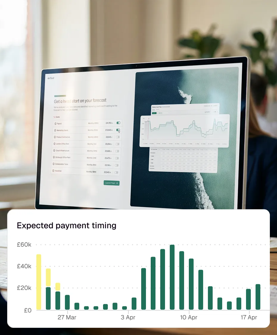Product screenshot of Float's dashboard for advisors