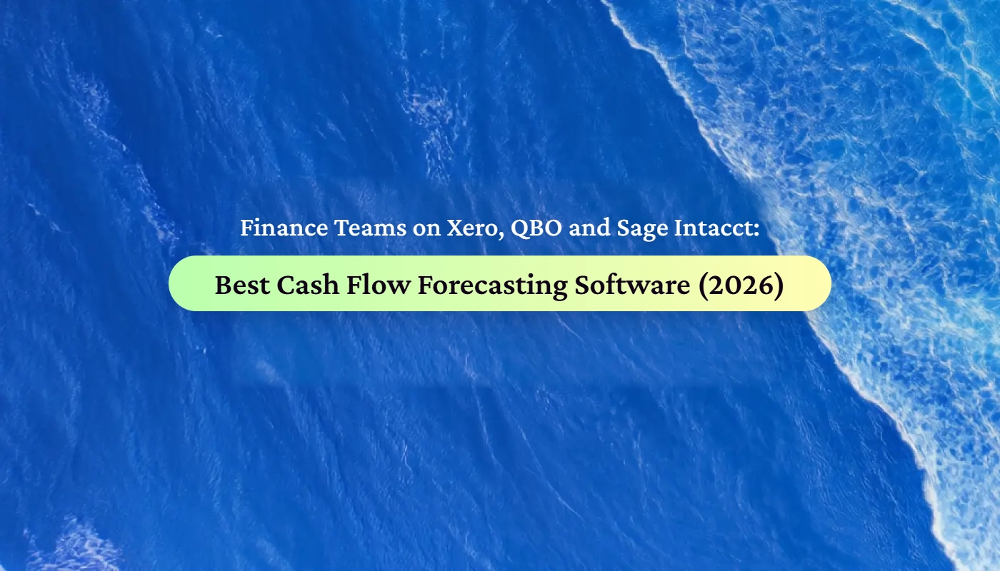 A finance team's guide title card reading 'The Best Cash Flow Forecasting Software (2026)', Float blog cover image