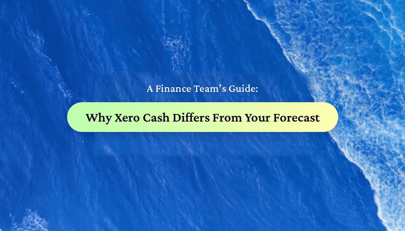 Abstract navy seascape hero for Float's guide to why your cash position in Xero differs from your cash flow forecast