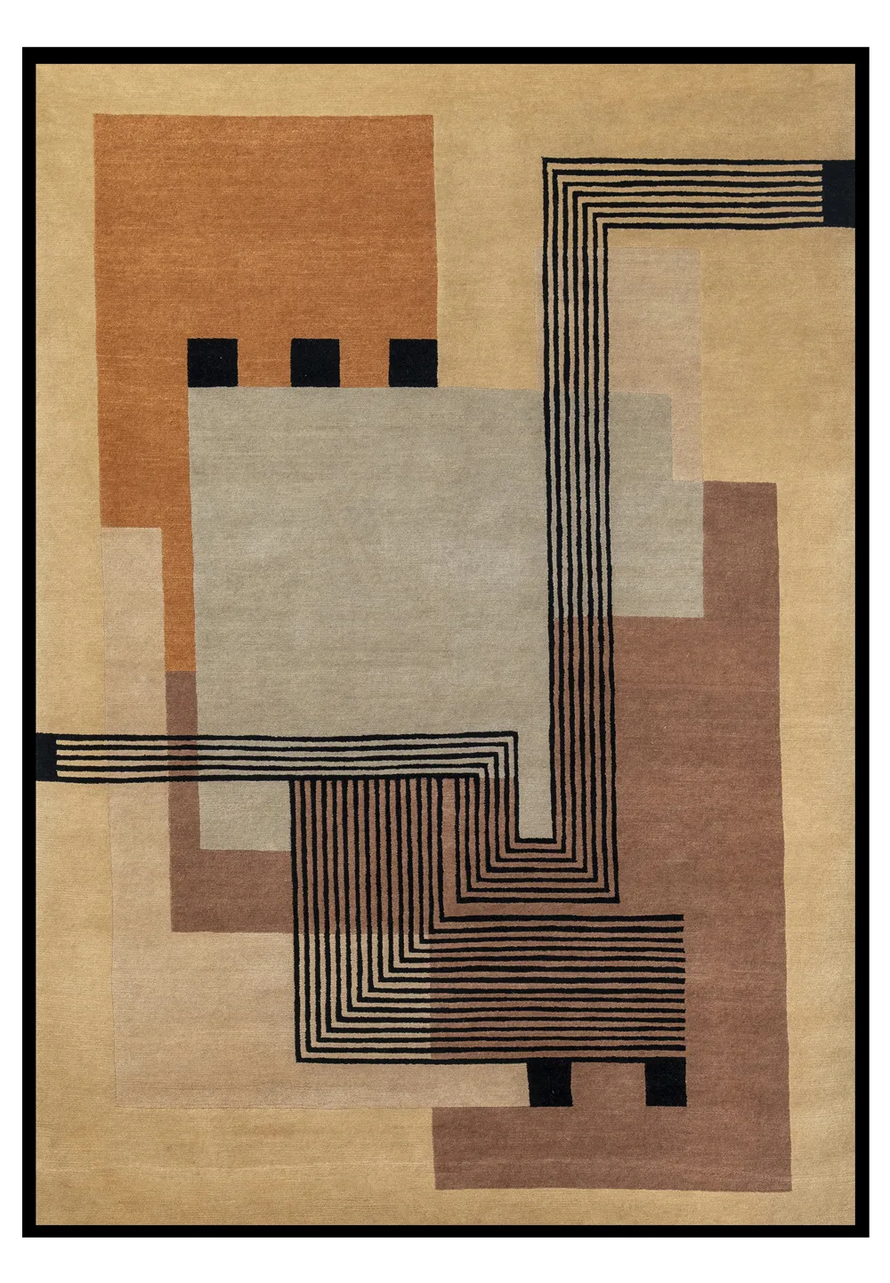 Tapis Art Deco, noué main laine de l'Himalaya, collection Nepalese Rugs