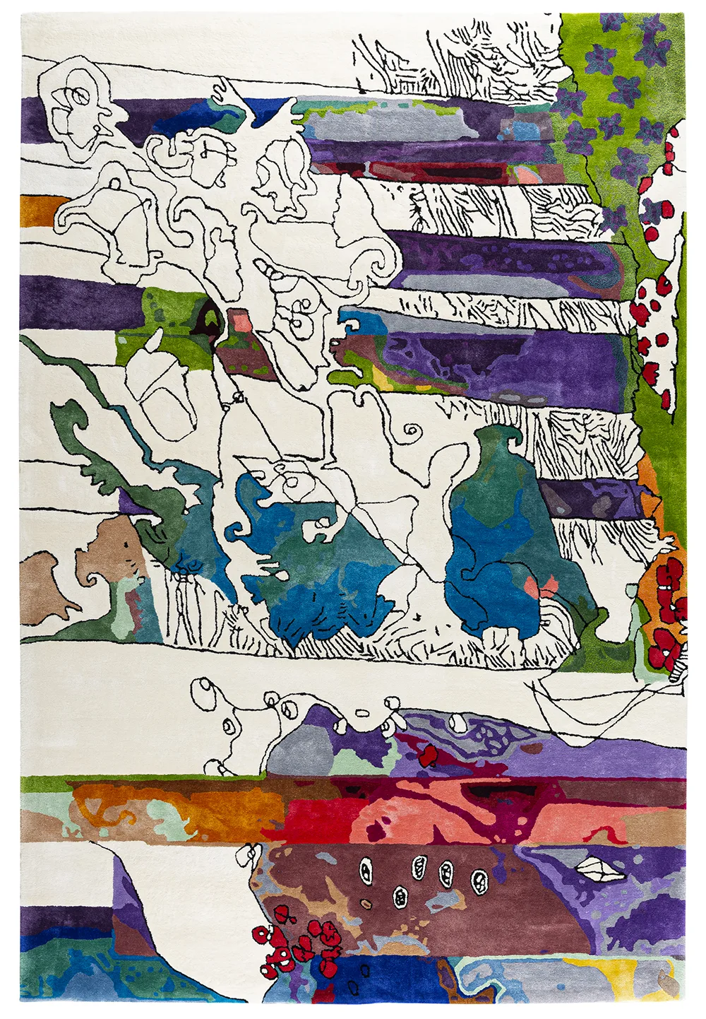 Tapis Forêt de Cristal, tufté main, collection Paintings de Jean-Paul Espinosa