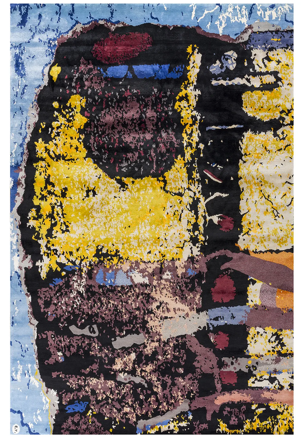 Idol Bleu, tapis Spatial d'Emmanuel Thibault, viscose