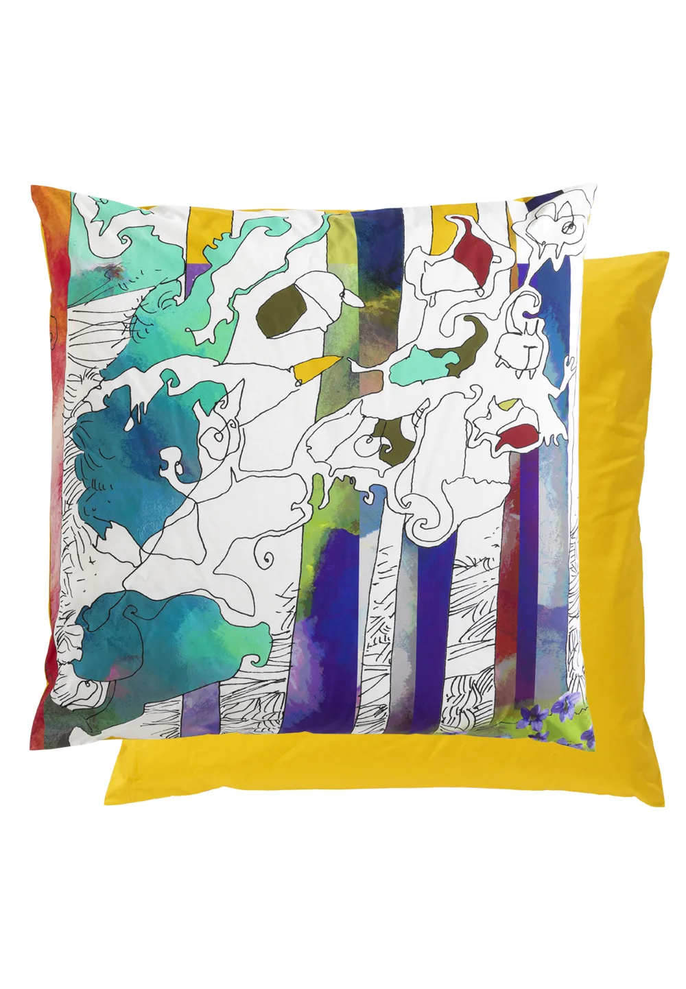 Coussin de sol Forêt de Cristal Jaune, collection Paintings