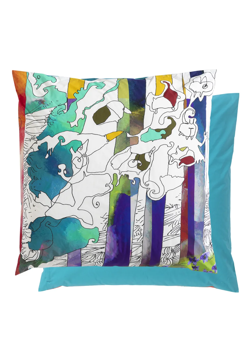 Coussin de sol Forêt de Cristal Bleu, collection Paintings