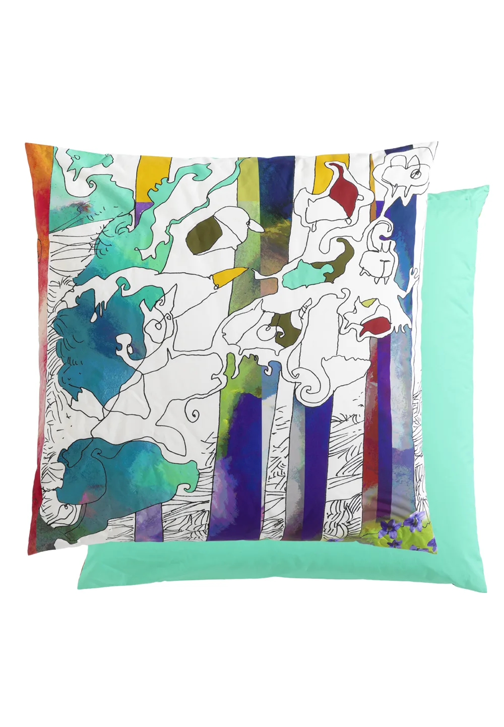 Coussin de sol Forêt de Cristal Vert, collection Paintings