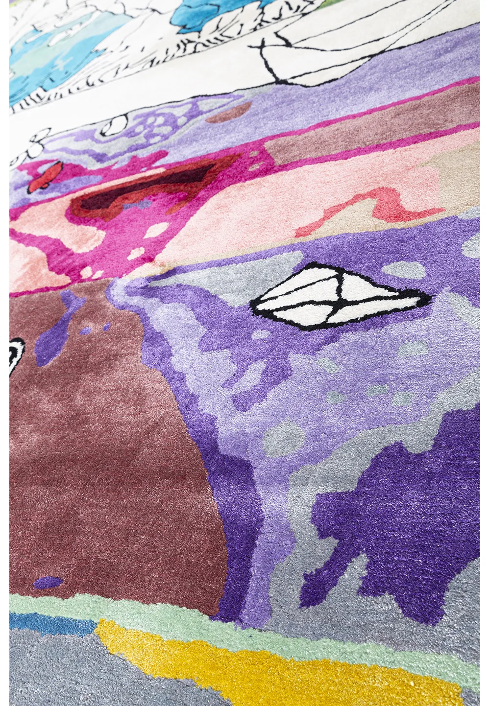 Tapis Forêt de Cristal, tufté main, collection Paintings de Jean-Paul Espinosa