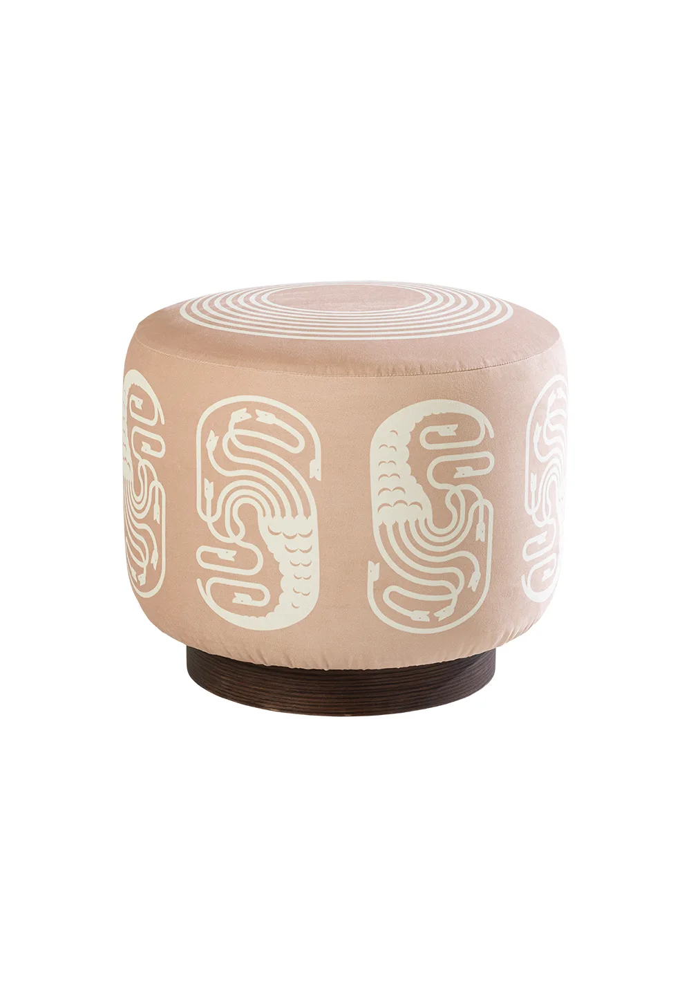 Pouf Hydre Rond de Christian Signorel, collection Bestiaire, coloris Camée