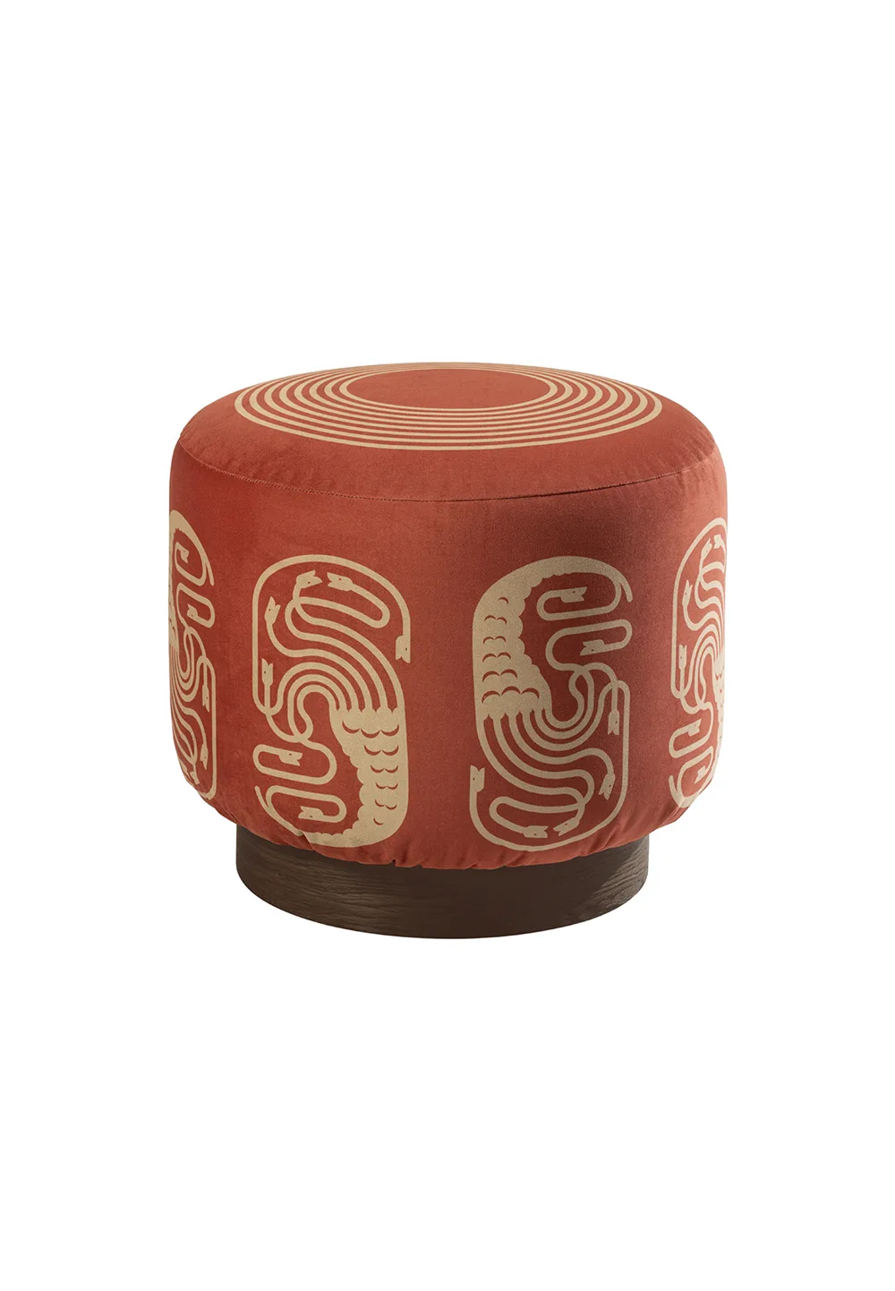 Pouf Hydre Rond de Christian Signorel, collection Bestiaire, coloris Terracotta
