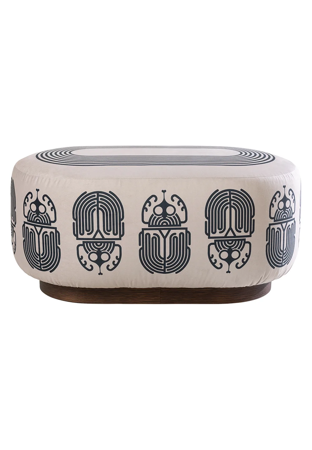 Pouf Scarab Oblong de Christian Signorel, collection Bestiaire, coloris Nacre