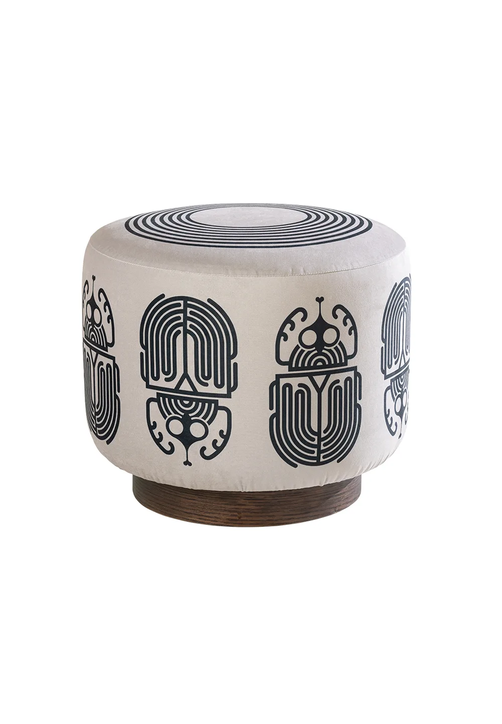 Pouf Scarab Rond de Christian Signorel, collection Bestiaire, coloris Nacre