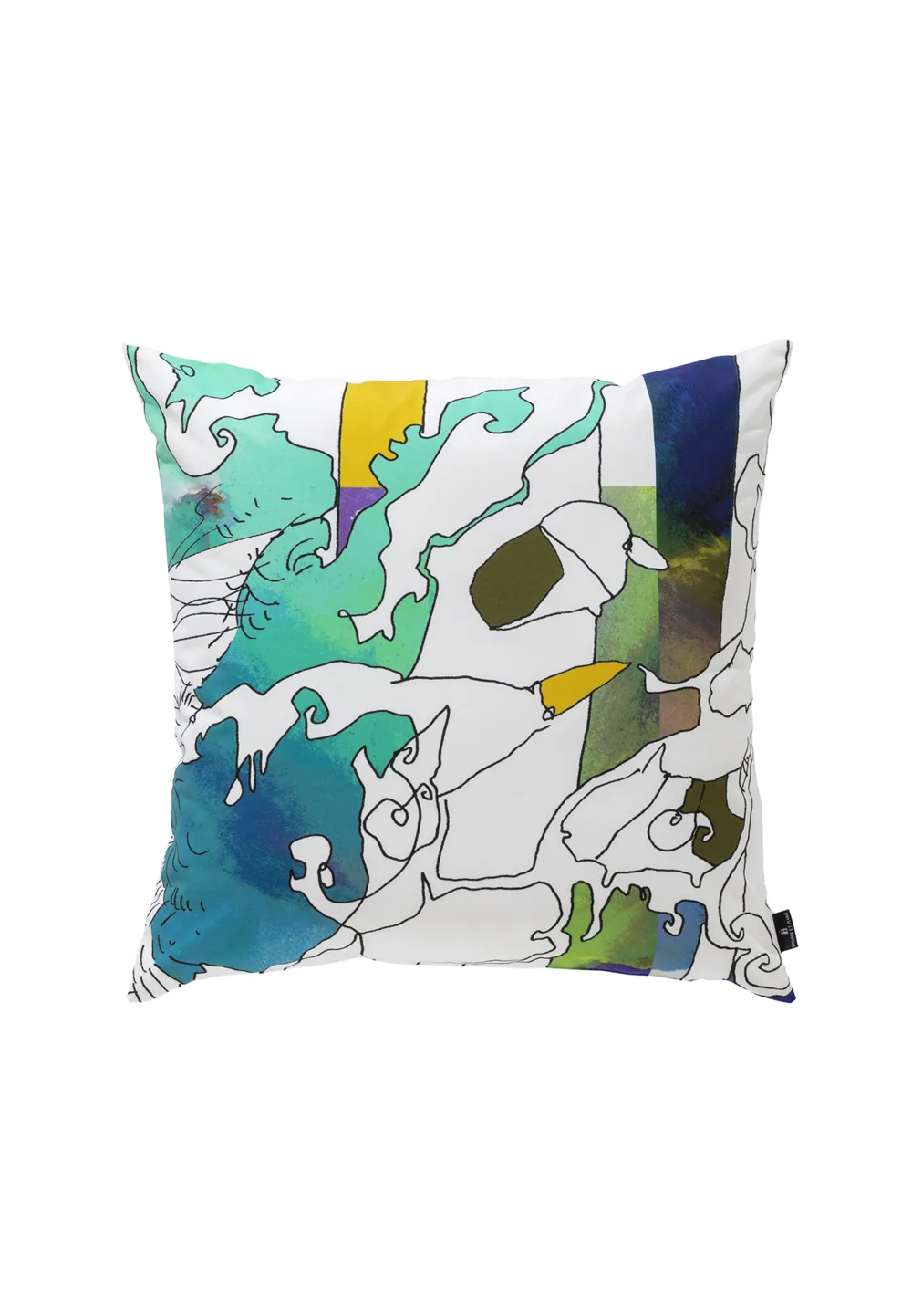 Coussin Forêt de Cristal Carré de Jean-Paul Espinosa, tissu anti-déperlant