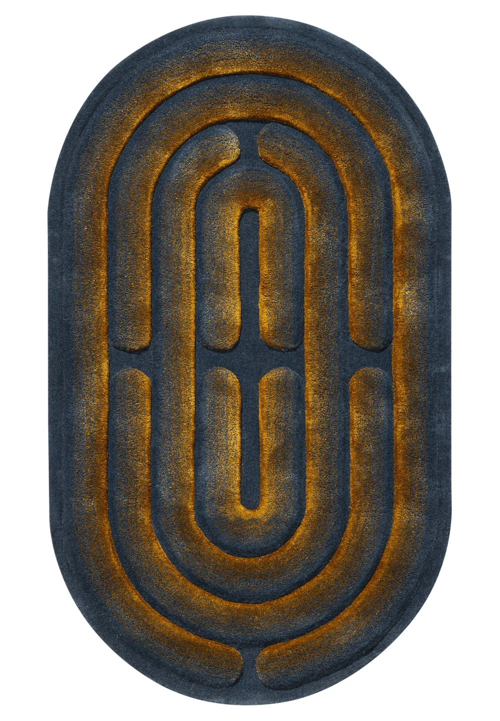 Minotor 2.0 Oblong Azurite, tapis de Christian Signorel, laine et Tencel
