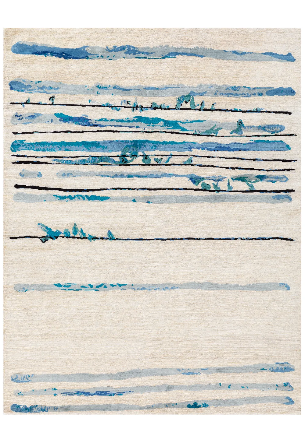 Tapis Brindille de Renaud Allirand, noué main, collection Sur le fil