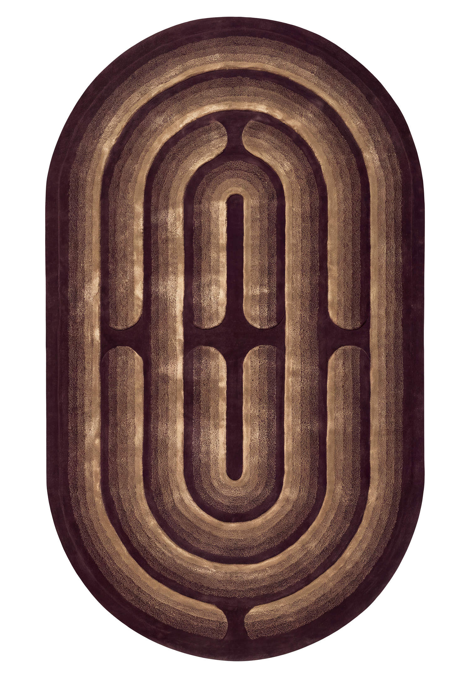 Minotor 2.0 Oblong Emperador, tapis de Christian Signorel, laine et Tencel