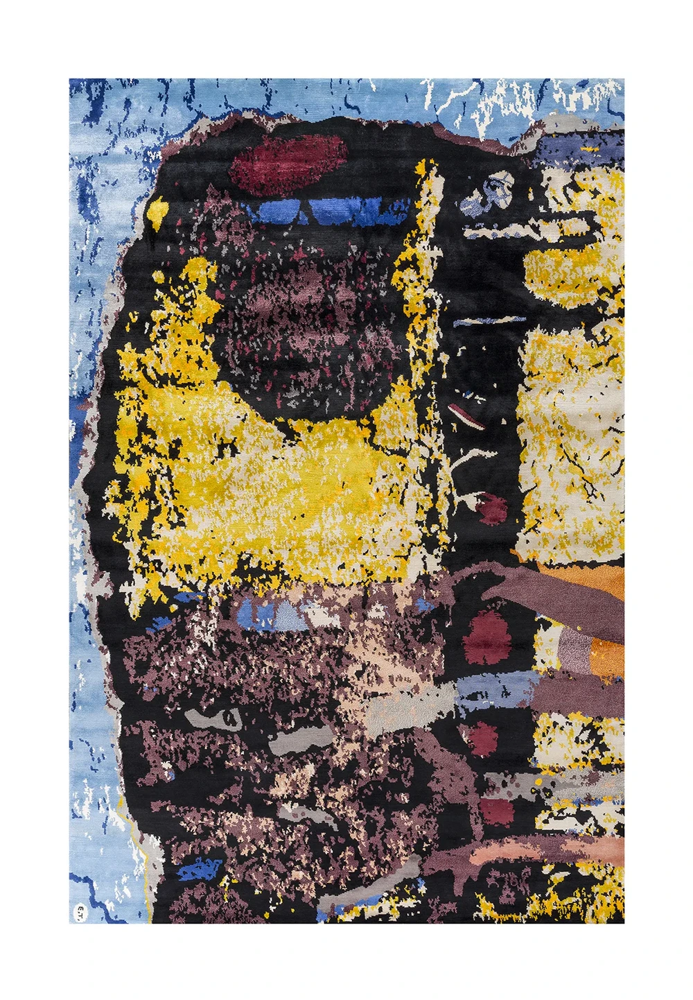 Idol Bleu, tapis Spatial d'Emmanuel Thibault, viscose