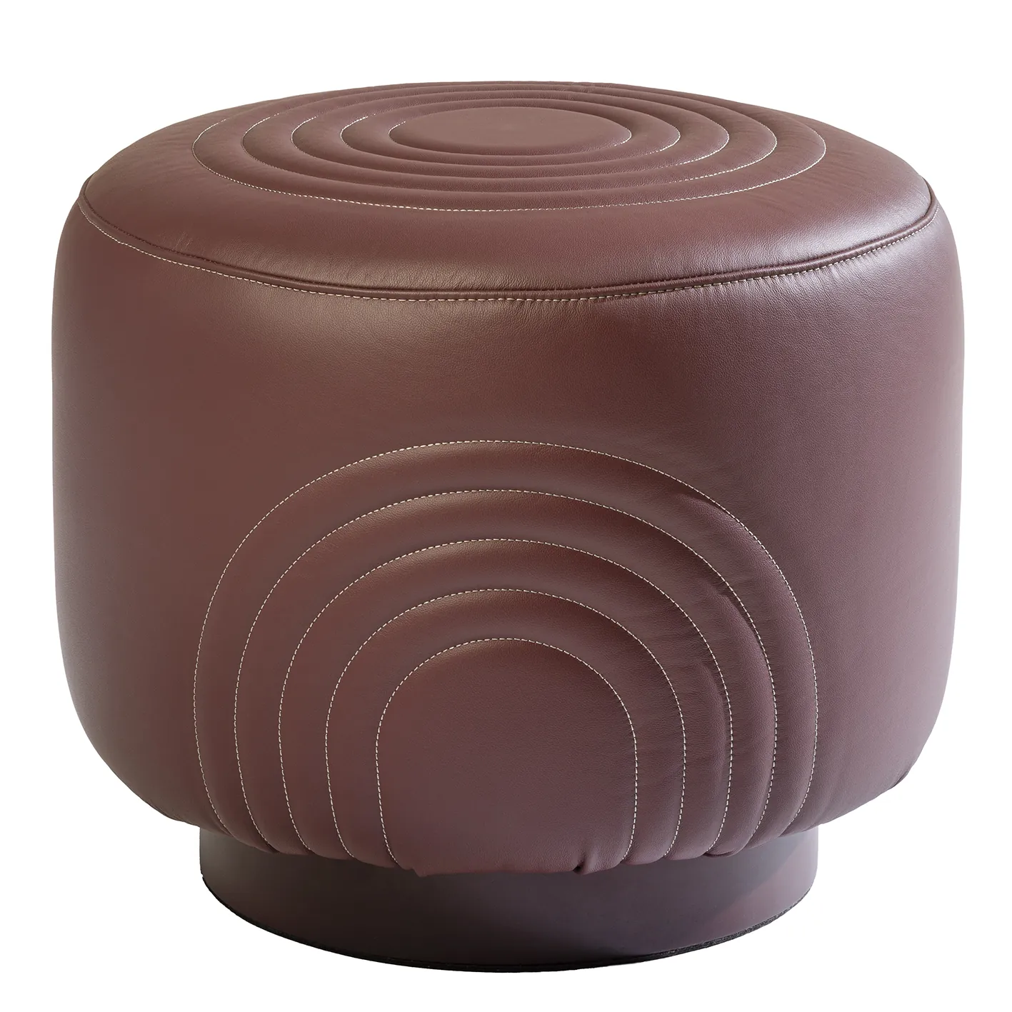 Pouf Minotor 2.0 Rond de Christian Signorel, cuir Levanto