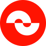 Provet Pay logo with curved red and white interconnected geometric shapes
