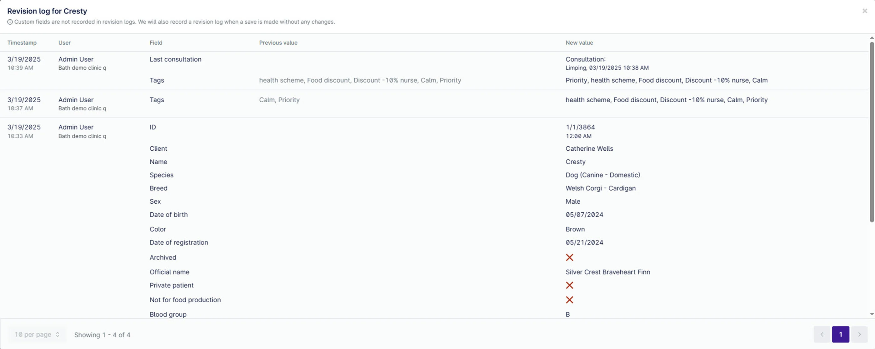 ClientPatient RevisionLog2