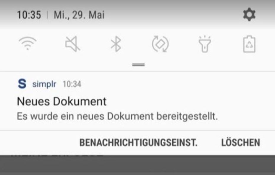 Neues Dokument Ansicht Smartphone simplr