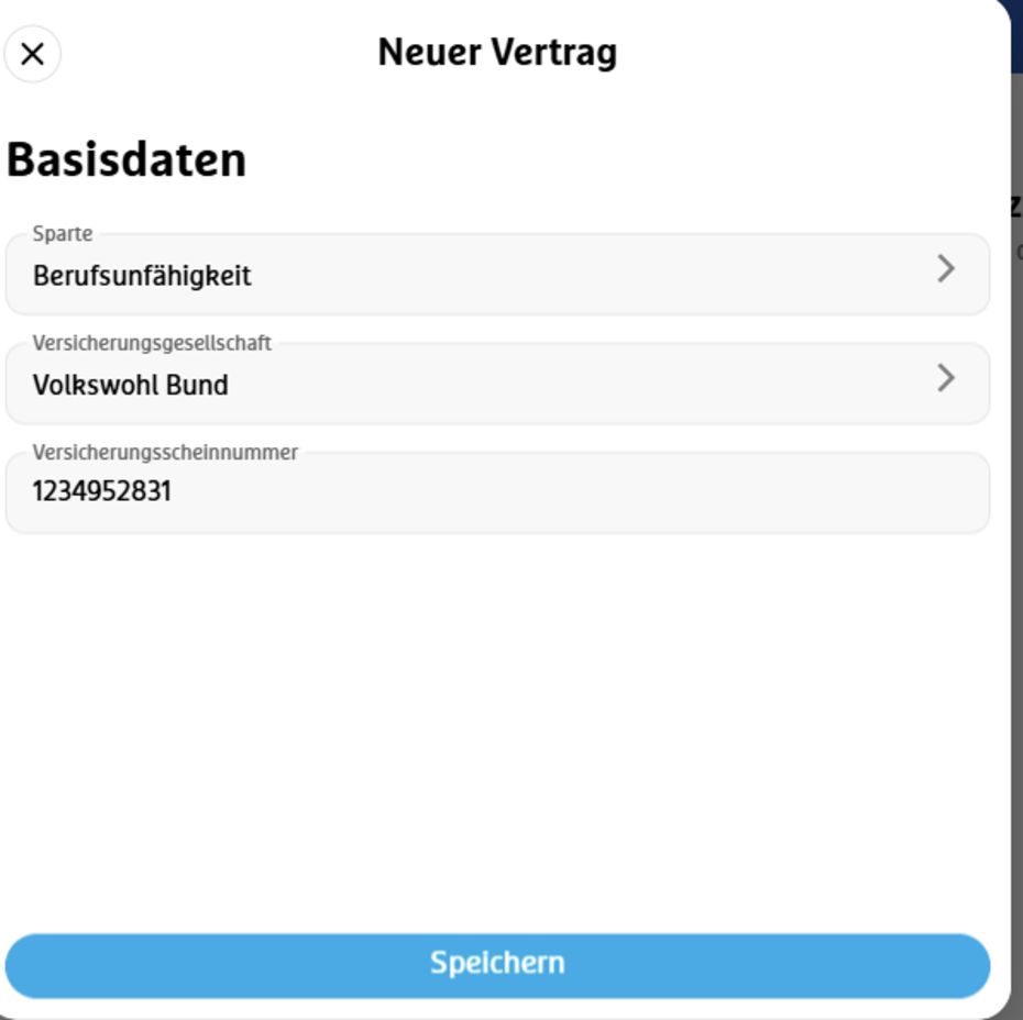 Vertrag hinzufügen simplr