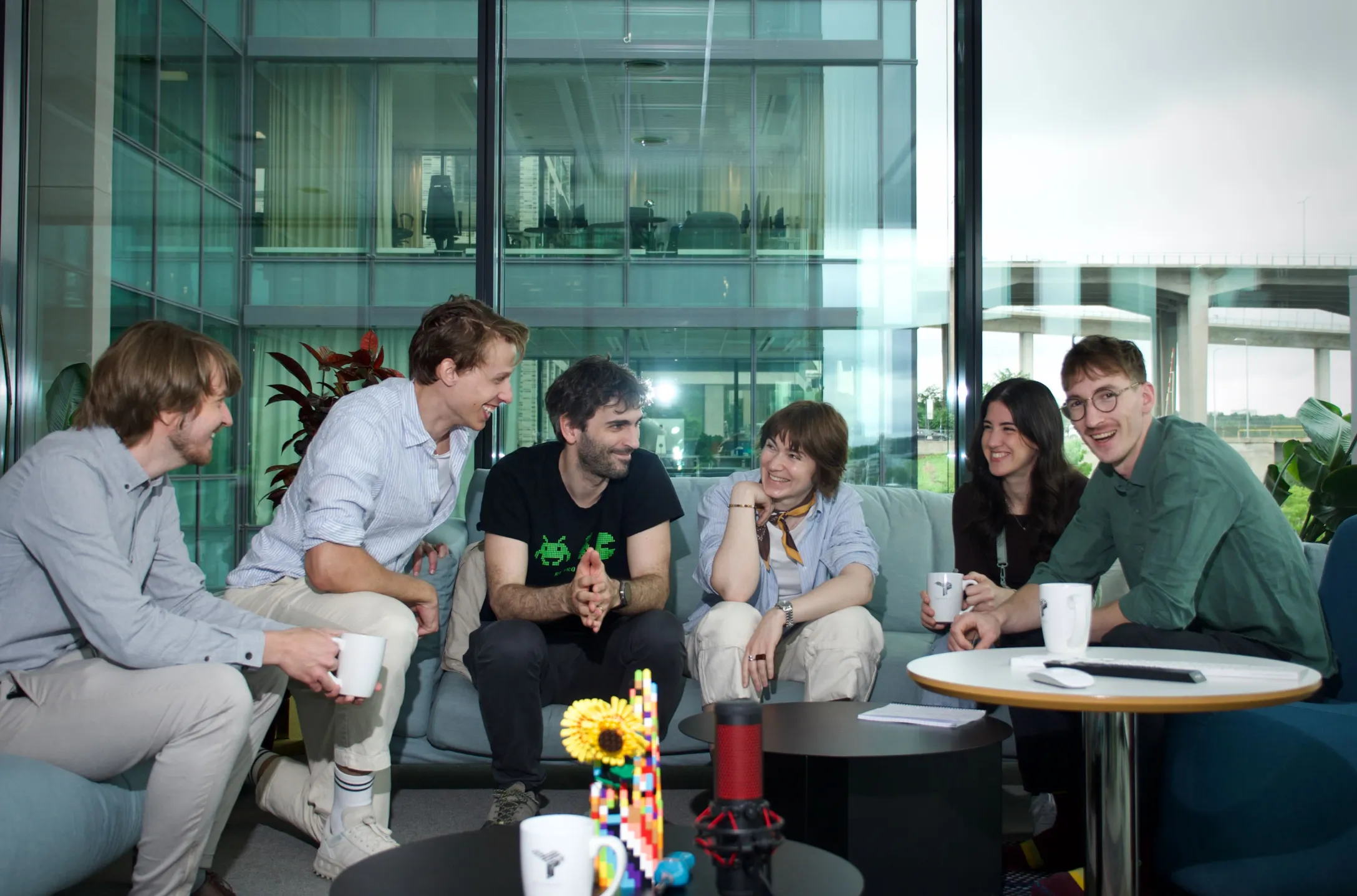 Our team working with road infrastructure AI at Univrses' Stockholm Office