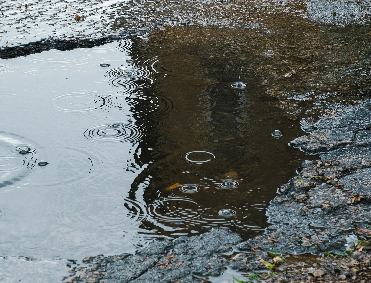 Water on a road in Dandenong