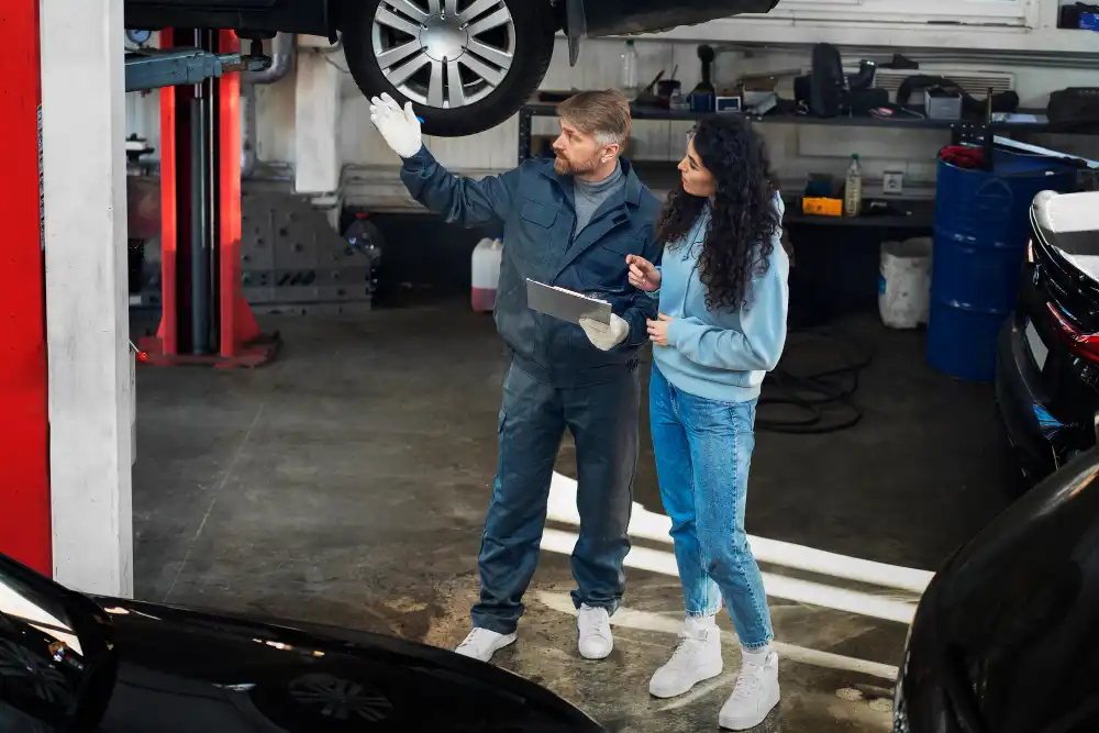 Customer getting a service on their Volkswagen transmission at the Aussie Tune workshop in Melbourne 