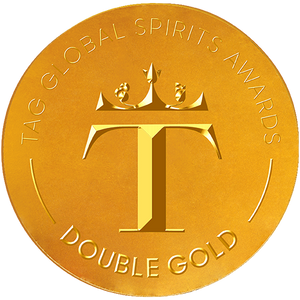 Medal with crown and T for TAG Global Spirits Awards Double Gold.