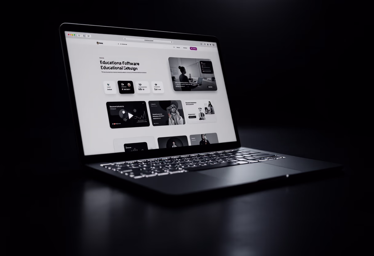 [interface] image of a computer showcasing educational software (for a edtech)